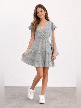 Monteau Los Angeles Floral Mini Dress | Boho Chic | Size M